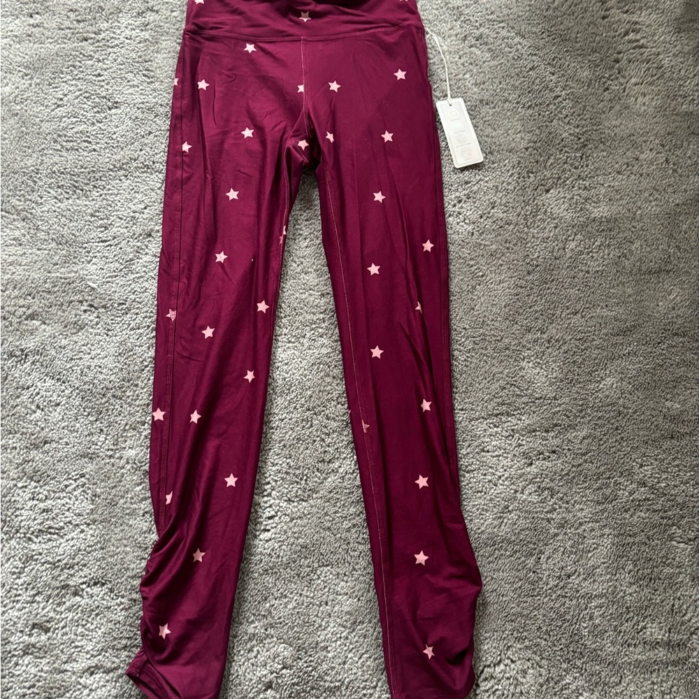 Gilly Hicks Red and Pink Leggings with star Design